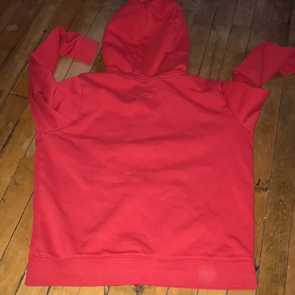 Nike Red Zip-Up Hoodie with Detroit‎ D Logo